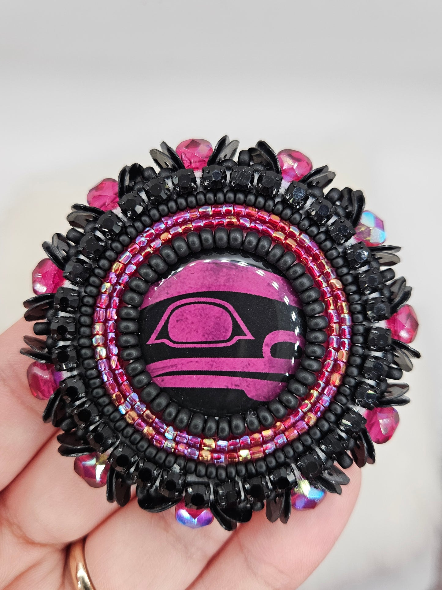Black and Purple Stud Earrings