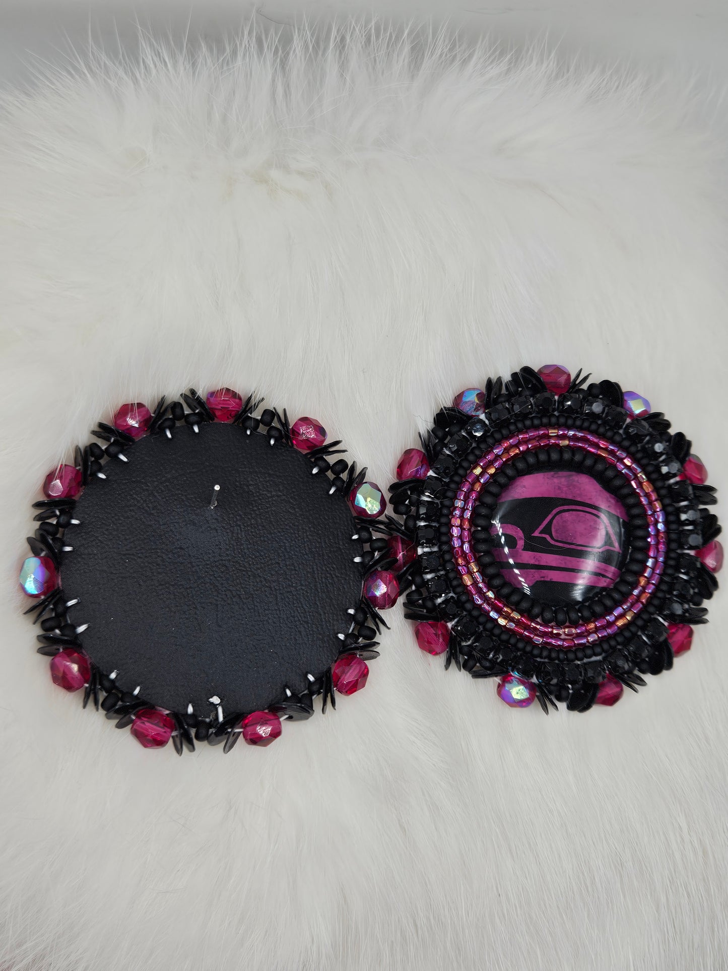 Black and Purple Stud Earrings