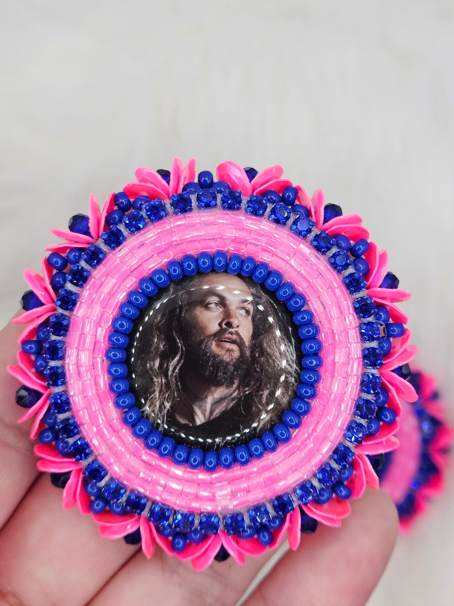 Royal Blue and Neon Pink Stud Earrings