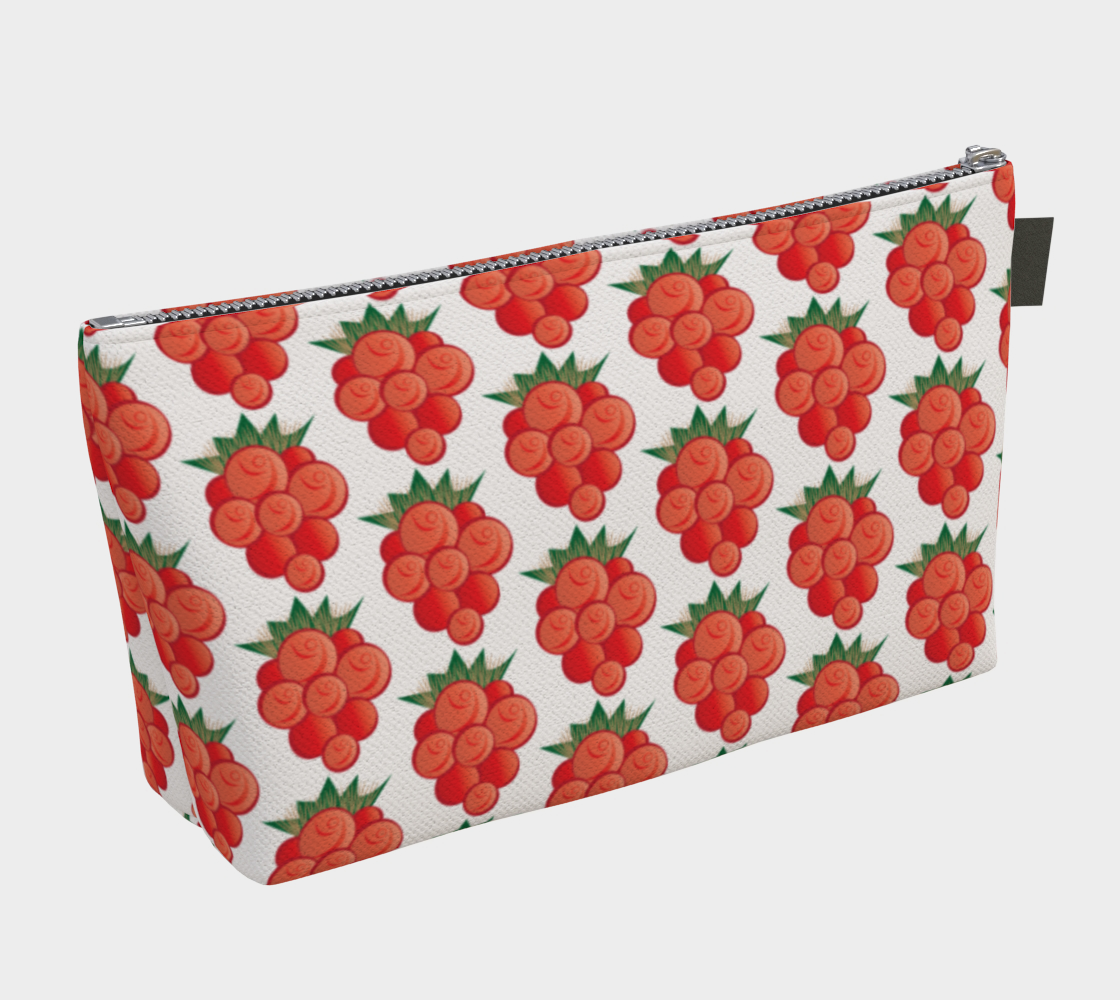 Salmonberry Makeup Bag White