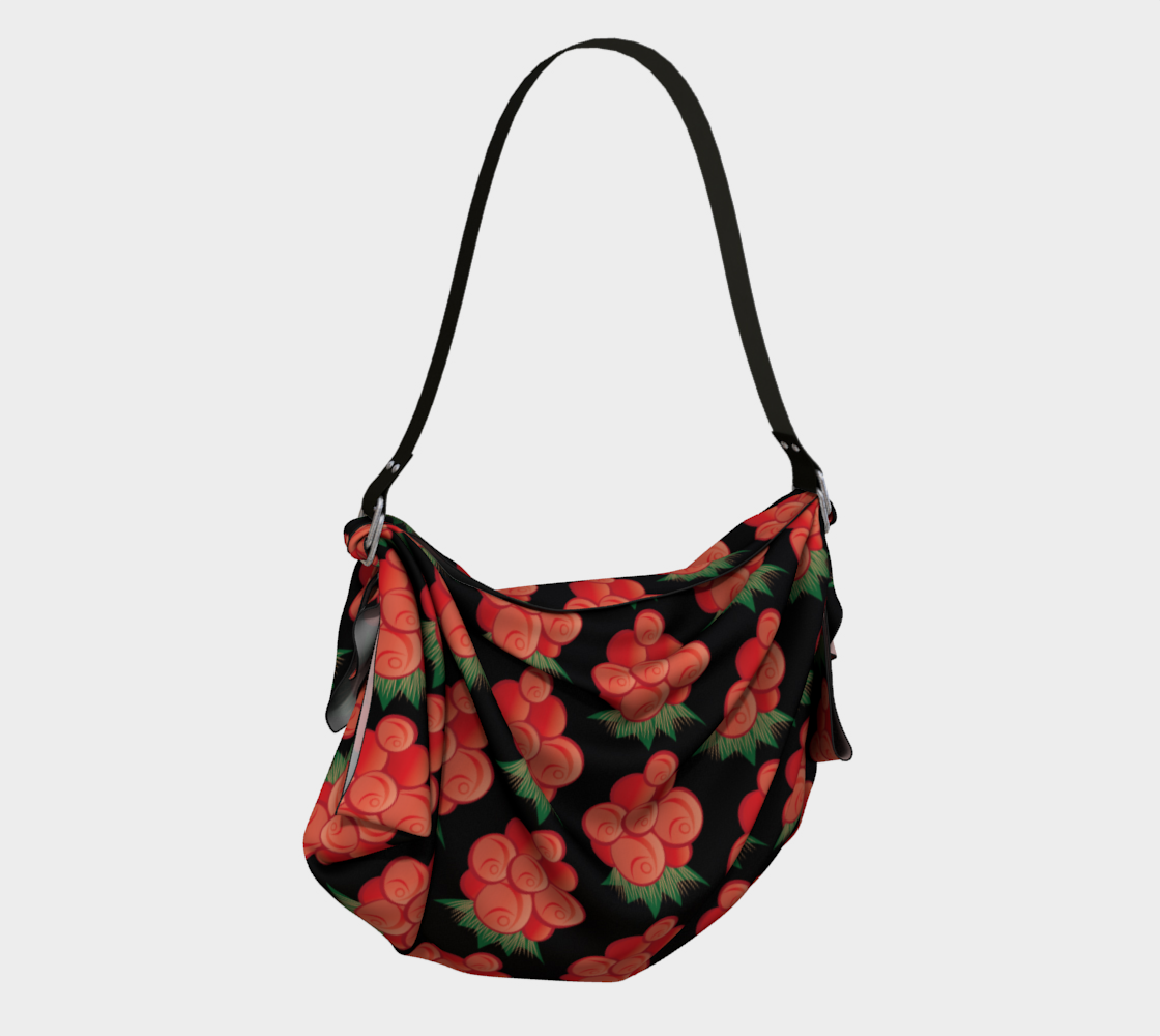 Salmonberry Origami Tote Black