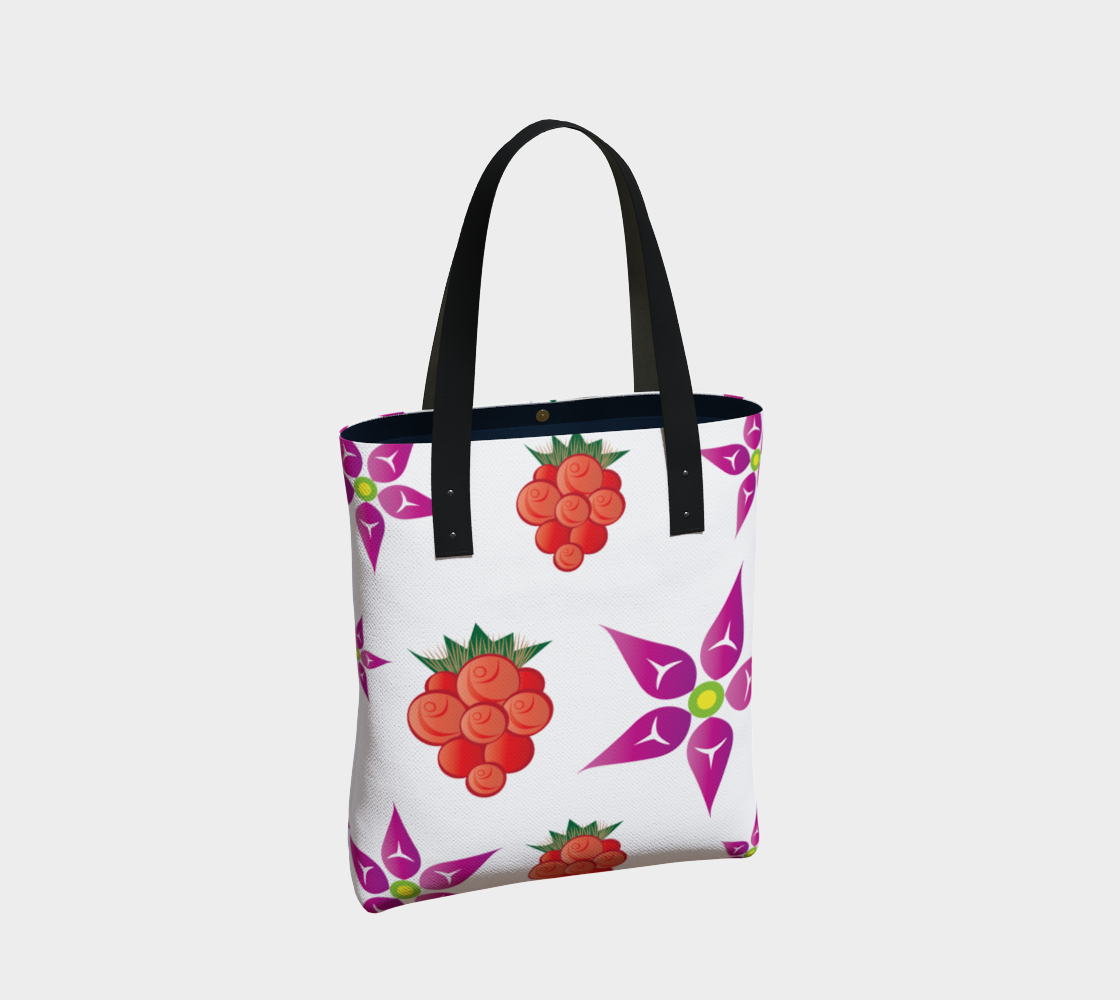 Salmonberry Flowers and Berries Tote