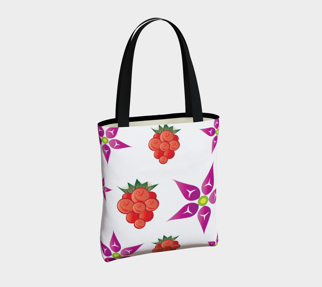 Salmonberry Flowers and Berries Tote