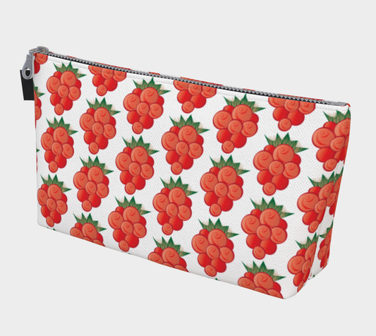 Salmonberry Makeup Bag White